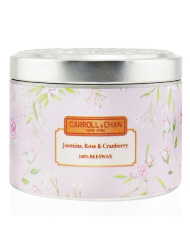 The Candle Company (Carroll & Chan) 100% 비왁스 틴 캔들 자스민 로즈 크랜베리 (8x6) cm