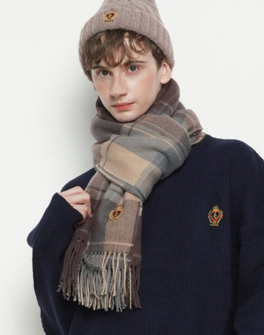 MW16 Royal logo check muffler brown