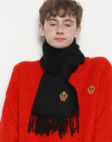 MW147 Wool 100 Royal muffler black