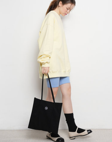 데일리 스퀘어 코튼 백 블랙