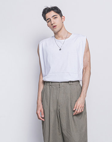 맨 레이어드 탱크 탑 화이트