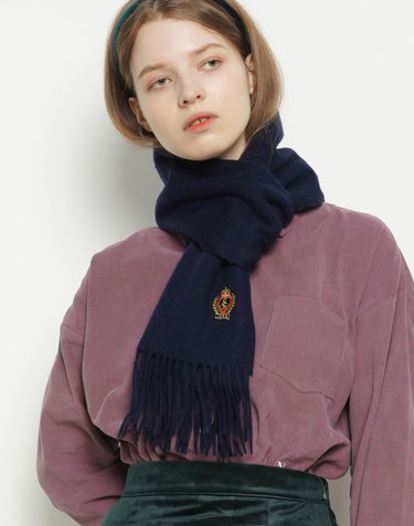 MW147 Wool 100 Royal muffler navy