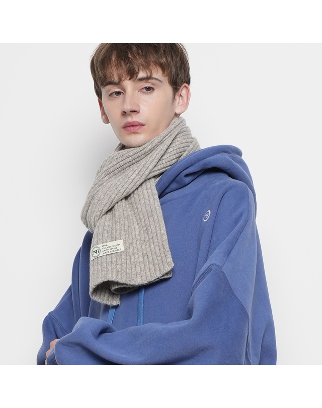 에이본 유니섹스 데이 클래식 골지 머플러 그레이 착용컷