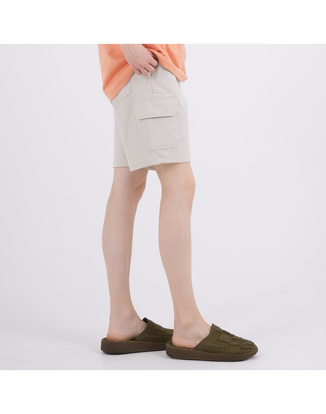 에이본 데일리 코튼 카고 하프 팬츠 라이트베이지 착용컷