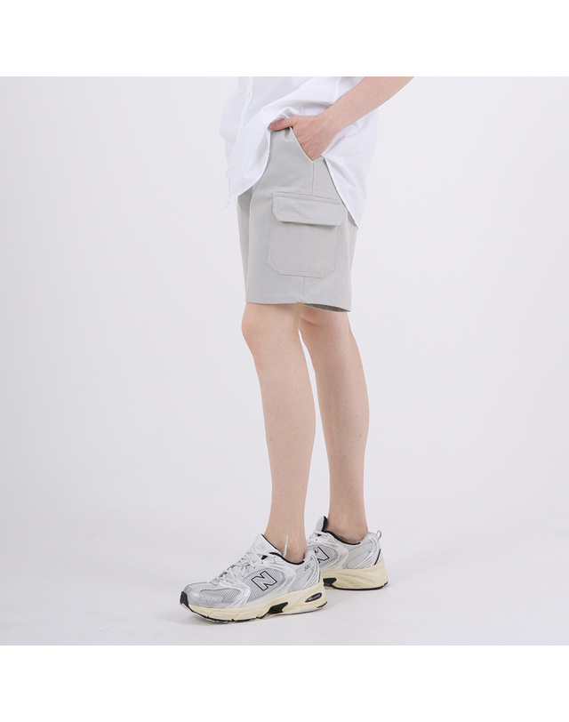 에이본 데일리 코튼 카고 하프 팬츠 그레이 착용컷