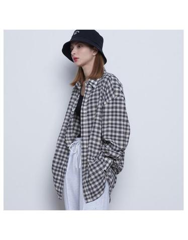 W07 non check over shirts black