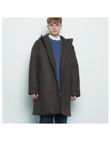 M217 wool hood coat brwon