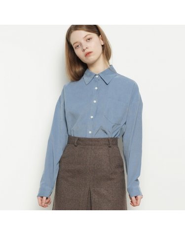 W21 logo corduroy shirts sky