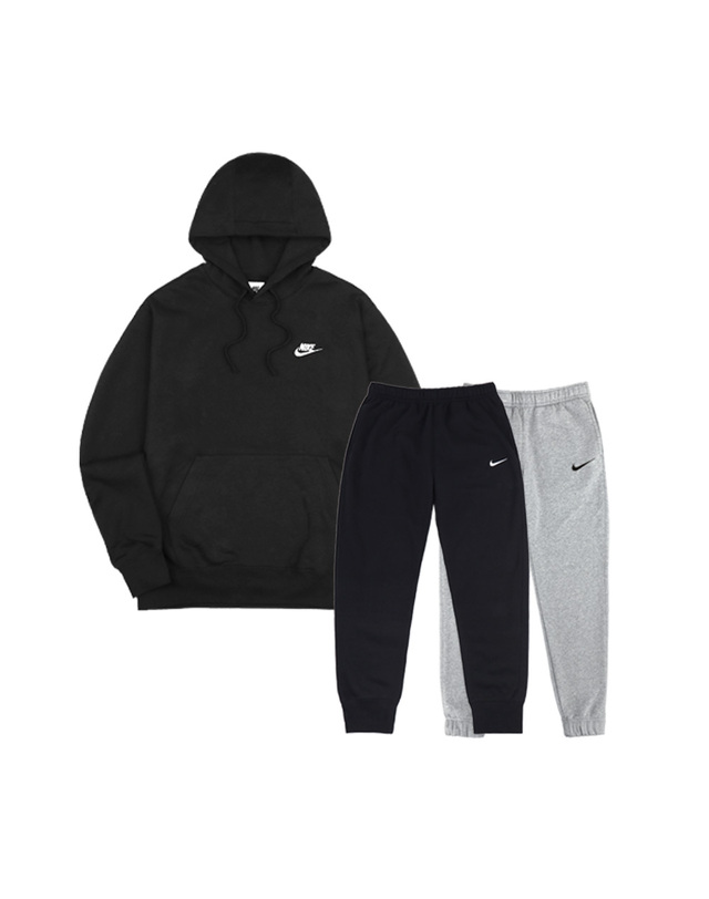 나이키 [SET] 나이키 NSW 클럽 기모 후드티+기모 조거팬츠 착용컷