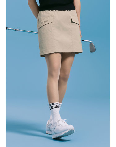 [온라인단독] [챌린저] 여성 에센셜 카고포켓 H라인 골프 큐롯 베이지