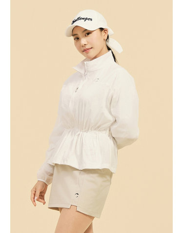 [온라인단독] [챌린저] 여성 시어 텍스처 세미 루즈핏 스트링 자켓 화이트