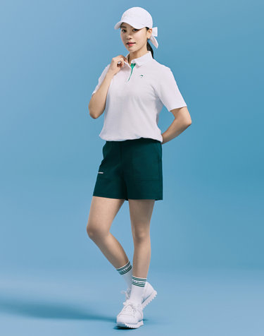 [챌린저] 여성 릴랙스핏 절개 포인트 반바지 다크그린