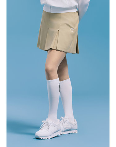 [챌린저] 여성 컴포트 와이드 밴드 플리츠 큐롯 베이지
