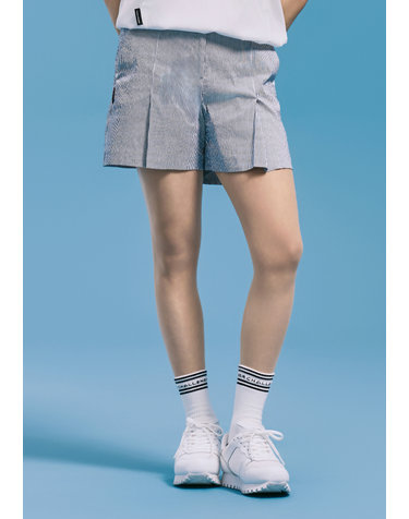 [챌린저] 여성 엠보싱 시어서커 하프 팬츠 네이비