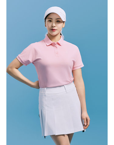 [챌린저] 여성 폴리 피케 배색 카라 반팔 티셔츠 라이트핑크