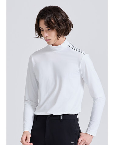남성 컴포트 저지 어깨립 디테일 모크넥 긴팔 티셔츠 오프화이트