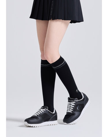 여성 체커보드 디테일 2WAY 니삭스 블랙