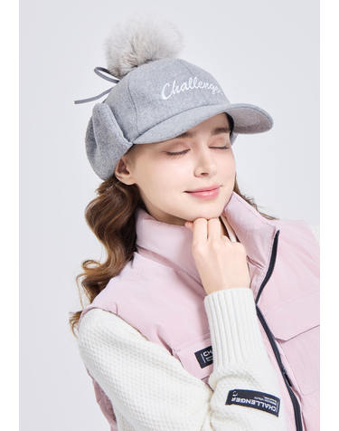 여성 울터치 이어머프 폭스퍼 탈부착 볼캡 라이트그레이