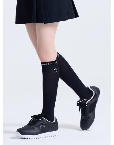 여성 메쉬 파일 조직 쿠션 니삭스 블랙