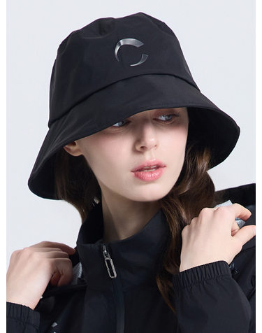 유니 레인쉴드 2WAY 턱끈 탈부착 버킷햇 블랙
