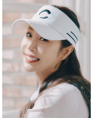 유니 아크씨 메쉬 테이프 썬캡 화이트