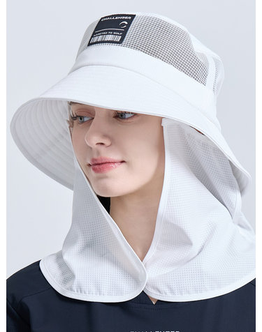 유니 에어패스 자외선 차단 탈부착 가림막 버킷햇 화이트