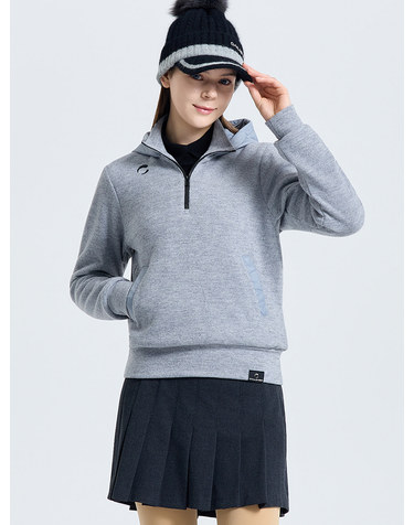 여성 코어플렉스 니트라이크 후드 긴팔 티셔츠 그레이