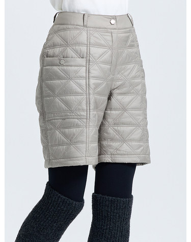 여성 다이아몬드 퀼팅 패딩 하프팬츠 샌드