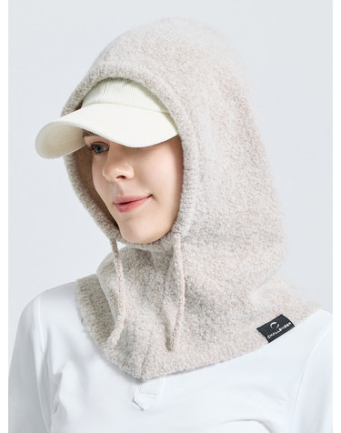 여성 부클 후드 바라클라바 라이트베이지