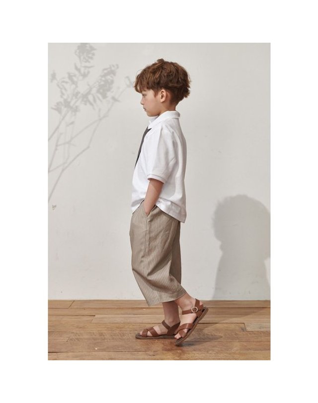 빈 [갤러리아] [BEEN] BA21TS02WT화이트 피케 반팔 티셔츠 착용컷