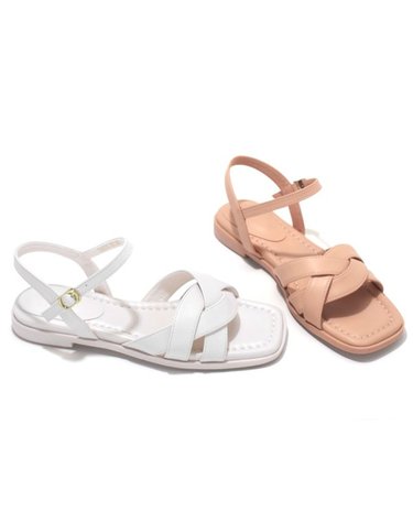 [갤러리아] 세라 여성 소가죽 스퀘어 토 스트랩 플랫 샌들 C24S512 2컬러 1.5CM