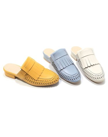 [갤러리아] 세라 여성 소가죽 라운드 토 메쉬 블로퍼 C24M502 3컬러 2CM