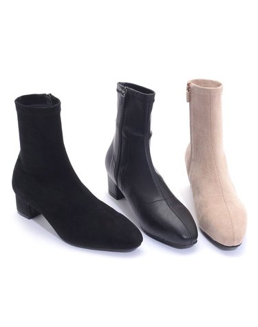 [갤러리아] SAERA 세라 여성 스웨이드 삭스 앵클부츠 S22A407 흑색,스웨드흑색,베이지 4CM