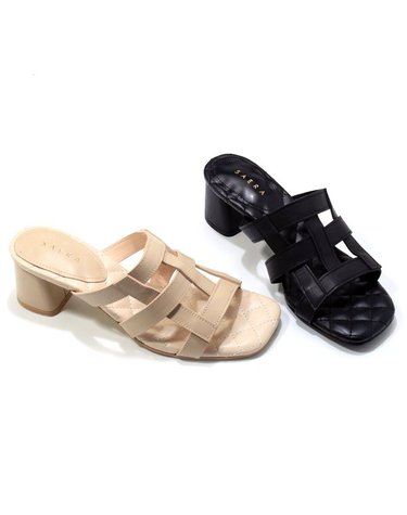 [갤러리아] SAERA 세라 여성 스퀘어 토 뮬 S23M003 흑색,베이지 5CM