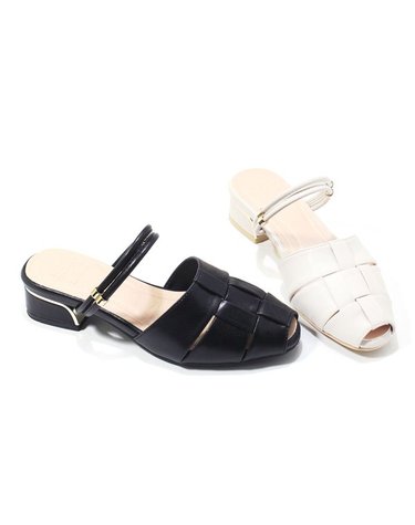 [갤러리아] SAERA 세라 여성 투웨이 뮬 샌들 C24M504 흑색,아이보리 4CM
