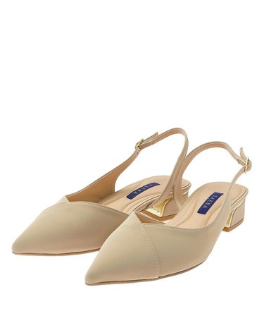 [갤러리아] SAERA 세라 여성 데일리 사틴 포인티드 토 슬링백 샌들 S24G005 베이지 3CM