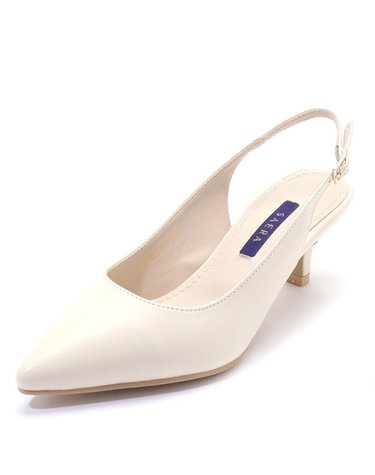 [갤러리아] SAERA 세라 여성 포인티드 토 소가죽 슬링백 샌들 S22G450 아이보리 5CM