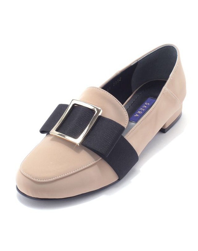 세라 [갤러리아] 세라 사틴스판 사각 장식 펌프스힐 로퍼 TJP21461 베이지 1.5CM 착용컷