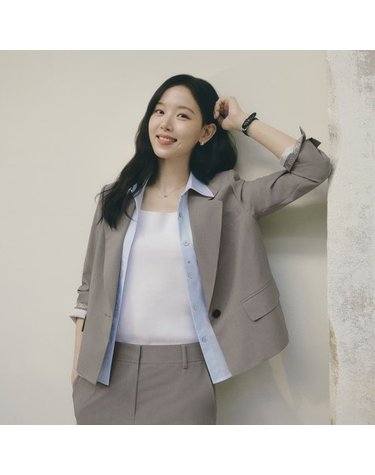 [갤러리아] [SI]레터링 크롭 셔츠 레이어드 자켓(SHM2026CJJ)