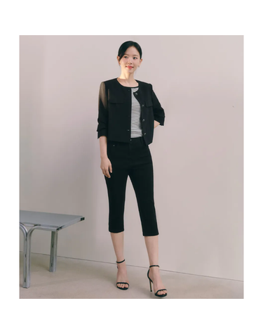 씨 [갤러리아] [SI][26S/S] 슬릿 포인트 밴딩 카프리 팬츠 (SCPKF22720)