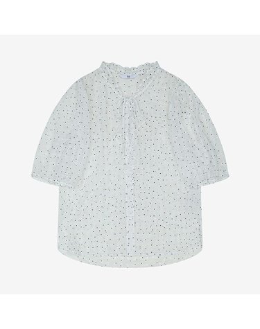[갤러리아] [SI]도트 프린트 프릴 블라우스(SHM2550EBB)