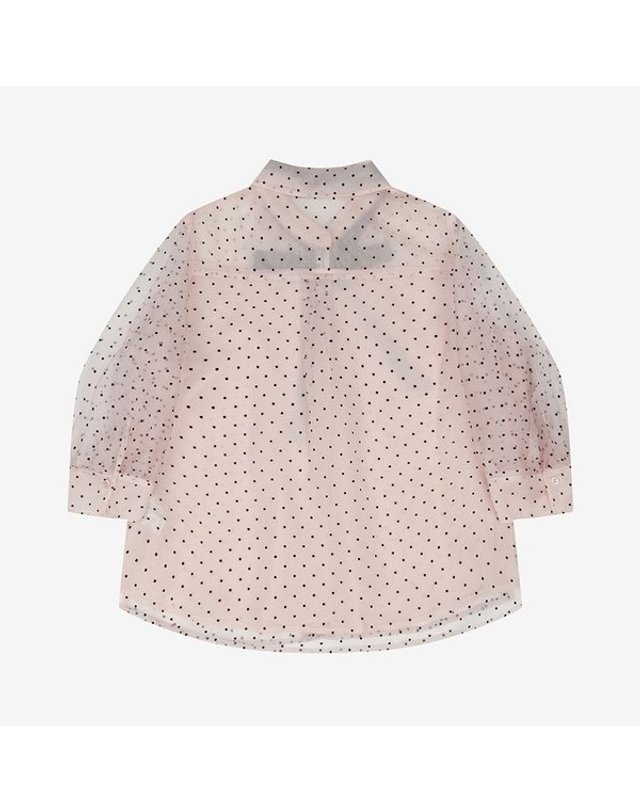 씨 [갤러리아] [SI]큐티도트 타이드 메쉬 블라우스(SHM2353DBB) 착용컷