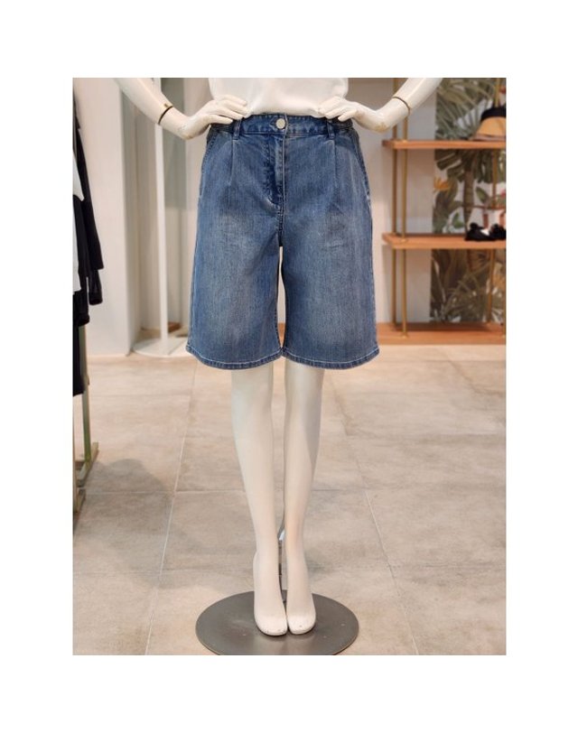 씨 [갤러리아] [SI][26S/S] 브러시드 워싱 데님 버뮤다 팬츠 (SCPKF22740) 착용컷