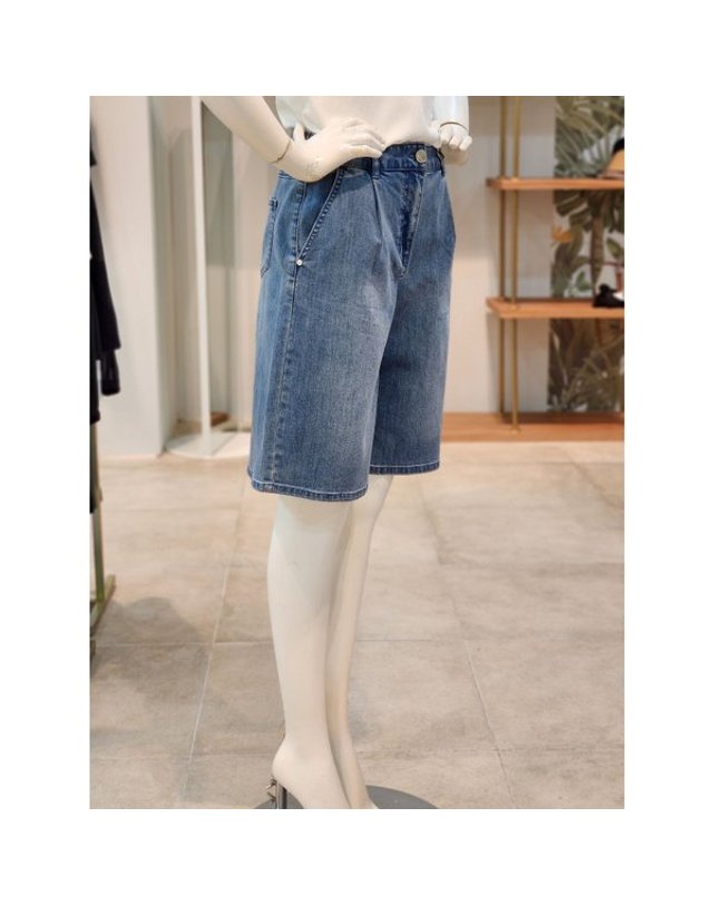 씨 [갤러리아] [SI][26S/S] 브러시드 워싱 데님 버뮤다 팬츠 (SCPKF22740) 착용컷