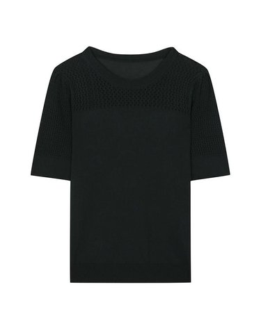 [갤러리아] [SI]펀칭 비스코스 라운드 니트(SHI2397DUU)