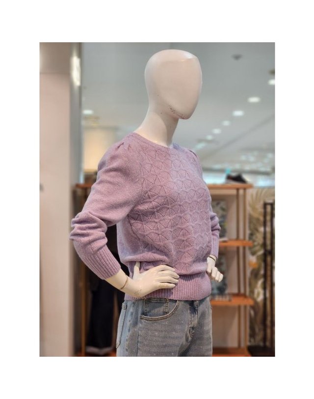 씨 [갤러리아] [SI][24F/W] 시퀸 짜임 퍼프 슬리브 풀오버 (SDUCX29380) 착용컷