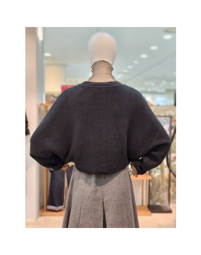 씨 [갤러리아] [SI][24F/W] 큐빅 디테일 랩 크롭 풀오버 (SDUCX29290) 착용컷
