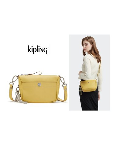 [갤러리아] Kipling 키플링 산듯한노란색상 비건레더 크로스백 산드라 KMABS46 MY/PB