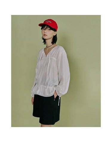 [갤러리아] LAP 스모킹 끈 셔링 블라우스 AS1WB264