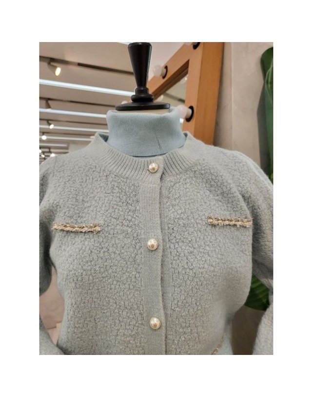 리안뉴욕 [갤러리아] F/W 진주단추포인트가디건 RRAKCD010 착용컷